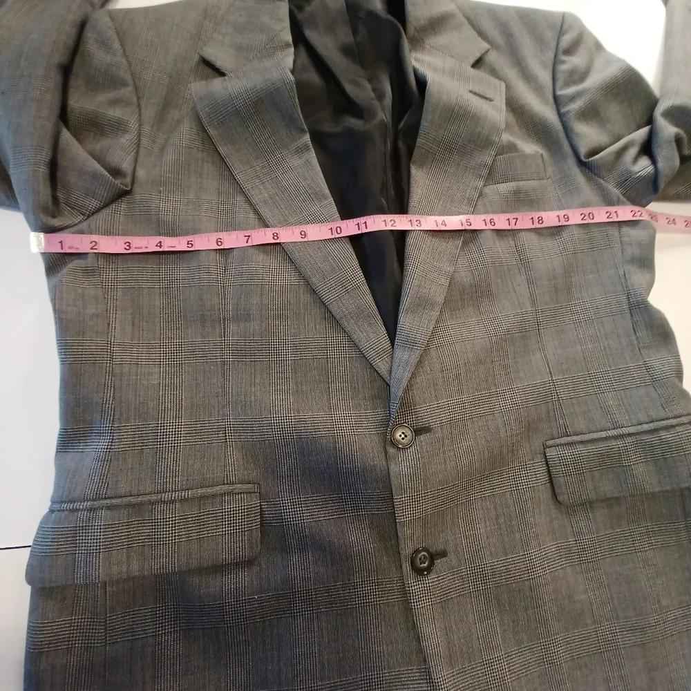 Haggar Imperial Sports Coat Blazer Men's Sz 42 Gray Plaid